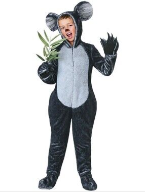 Fun Costumes Kids Halloween Costume Koala Bear Gray Faux Fur Jumpsuit Large